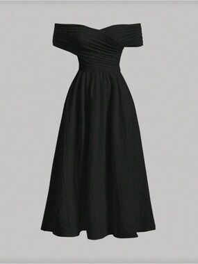 SHEIN Curve Off-Shoulder Midi Dress